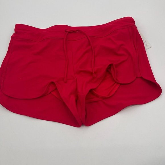 Athleta Womens Swim Bottoms Medium Red Surge Swim Short Stretchy Casual UPF New - Picture 2 of 14